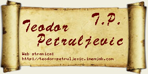 Teodor Petruljević vizit kartica